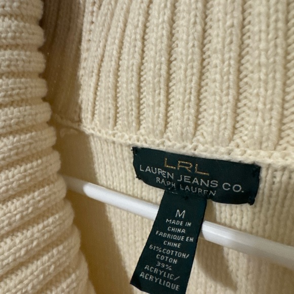 Ralph Lauren Tops - Ralph Lauren Cream Cowl Neck Sweater